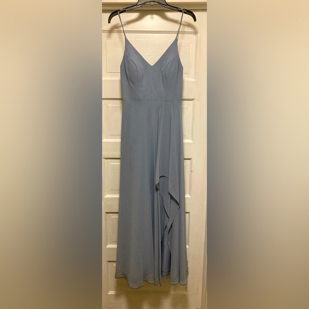 Azazie dusty blue bridesmaid dress size 4